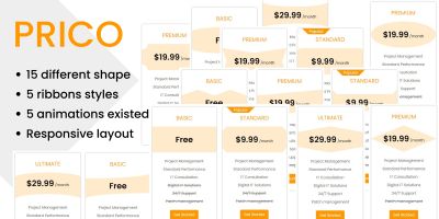 Prico - Responsive Pricing Tables CSS