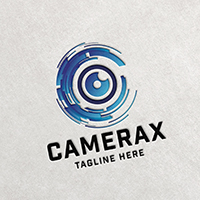 Camera Pixel C Letter Logo Template