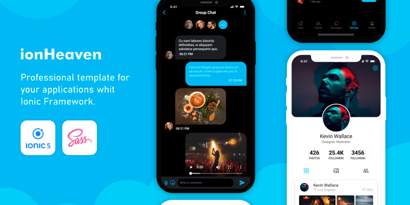 ionHeaven - Professional Social Theme for Ionic 5