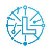 L Letter Circle Molecular Logo