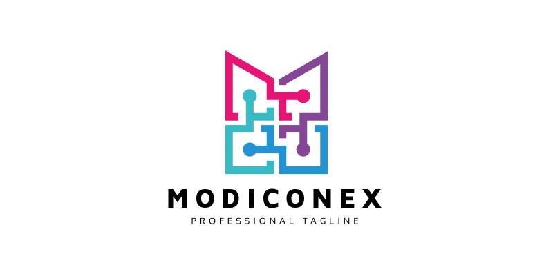 ModiconexM Letter Tech Logo