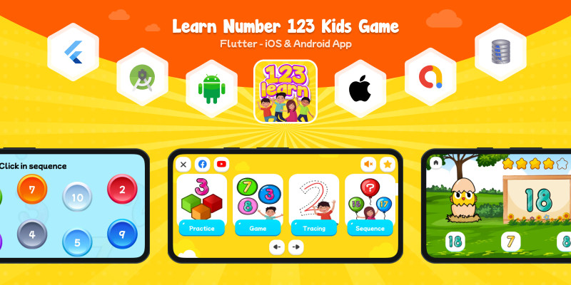 Learn Number 123 Kids Game - Flutter Android App