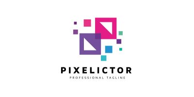Abstract Pixel Colorful Logo