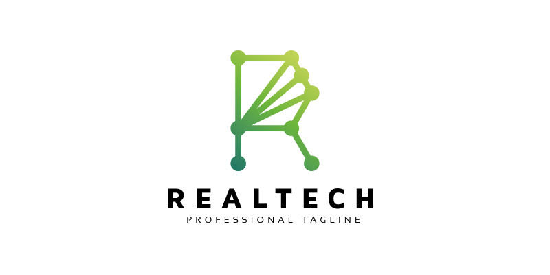 Realtech R Letter Tech Logo