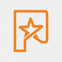 Pixel Letter P Star Logo Template Design