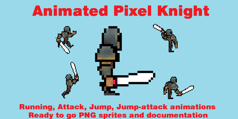 Animated Pixel Knight Game Sprites