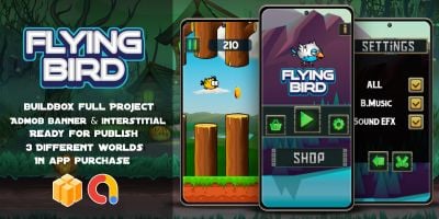 Flying Bird Game - Buildbox Full Project