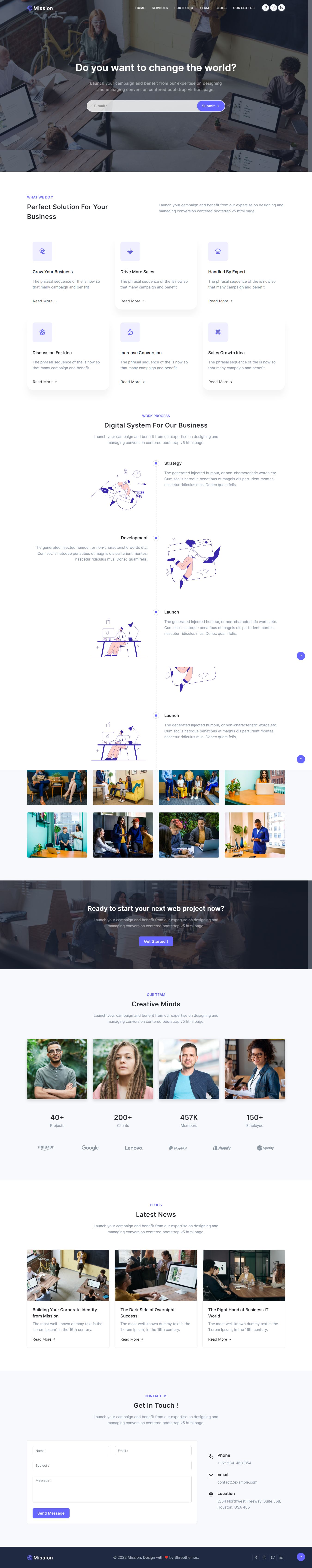Mission Bootstrap 5 Landing Page Template by Shreethemes Codester