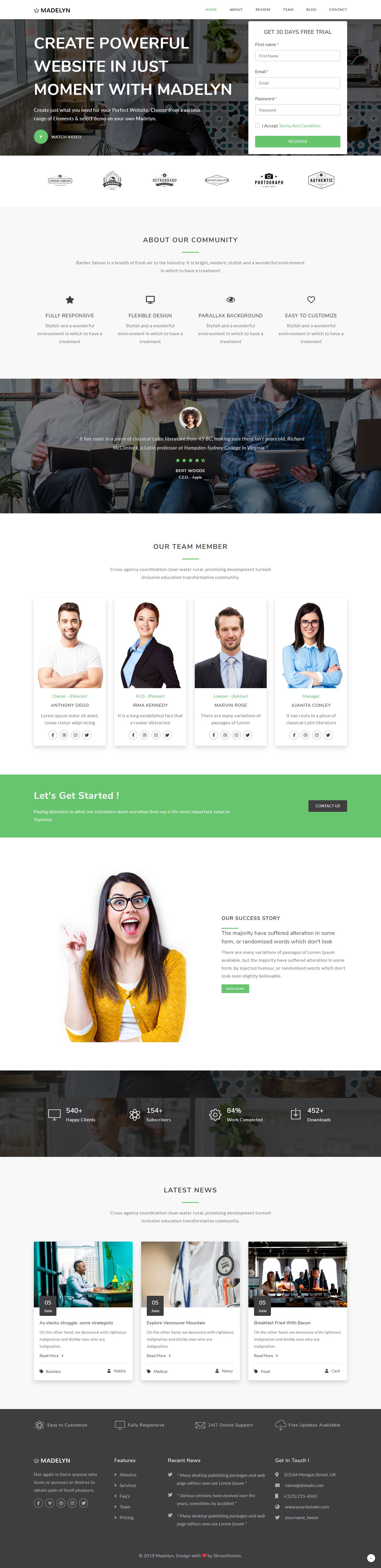Madelyn - Multipurpose Landing Page Template by Shreethemes | Codester