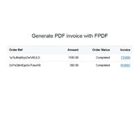 PHP Generate eCommerce Purchase Invoice PDF