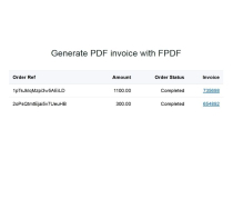 PHP Generate eCommerce Purchase Invoice PDF Screenshot 1