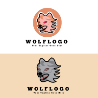 Two Color Wolf Logo Design 