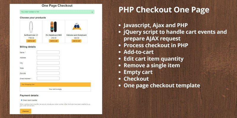 Ecommerce PHP Checkout One page