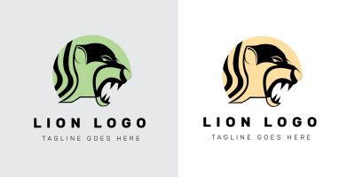 Two Color Lion Logo Design 