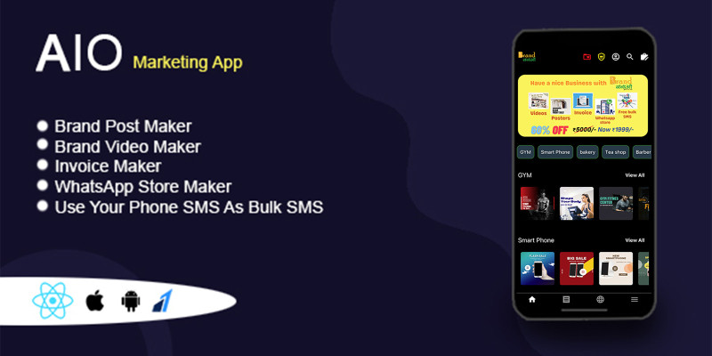 AIO Marketing App - Full React Native App