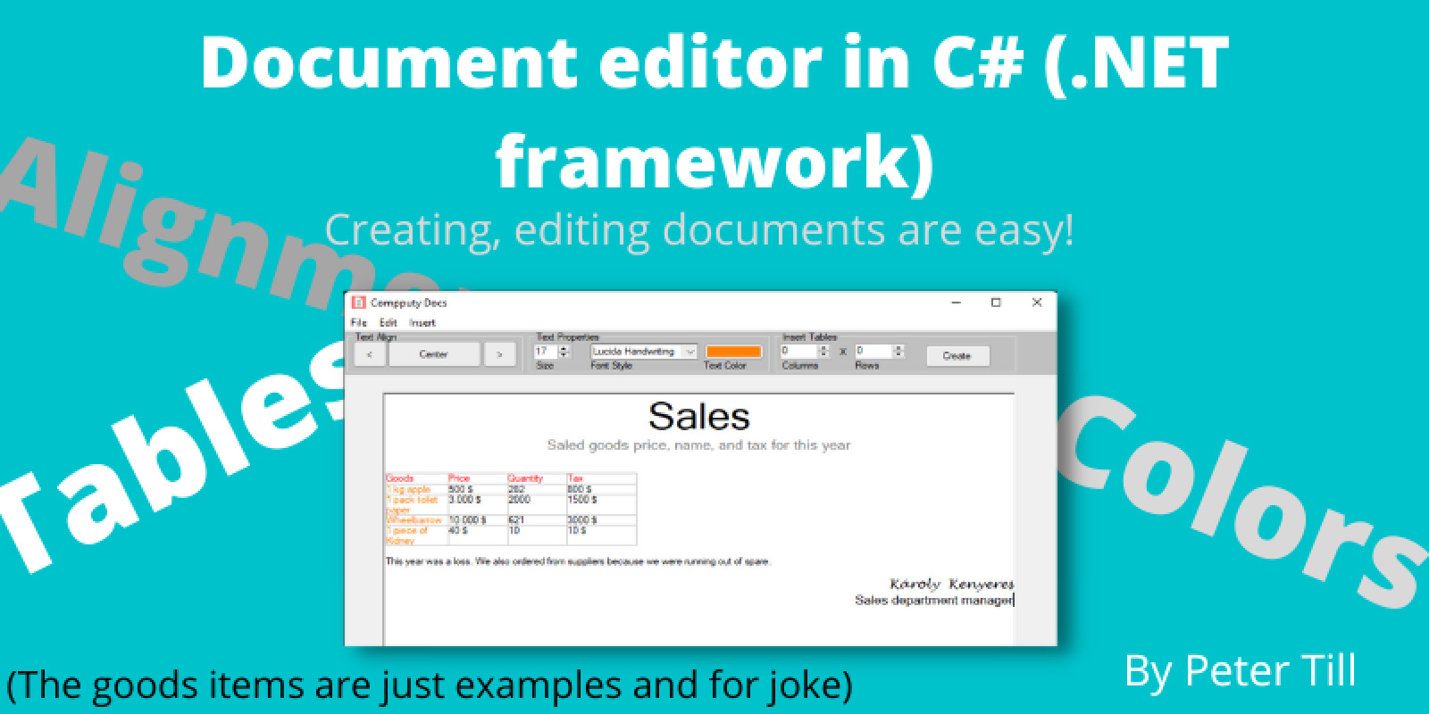 Document Editor in C Framework by Petyadev Codester