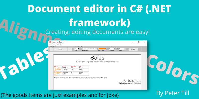 Document Editor in C# .NET Framework