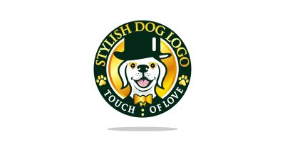 Stylish Cool Dog Logo Design