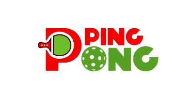 Ping Pong Table Tennis Wordmark Logo