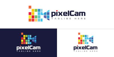 Digital Pixel Video Camera Logo Design