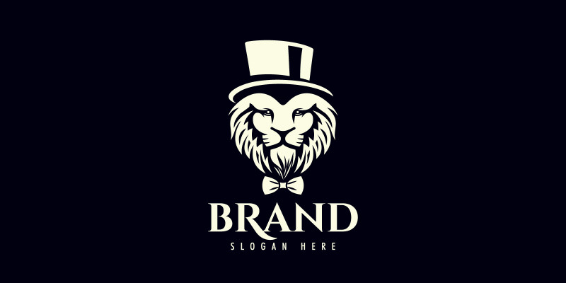 King Gentleman Lion Fashion Logo