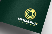 Geometric Golden Eagle Phoenix Logo Screenshot 1