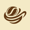 Coffee Cup With Bean Logo Design
