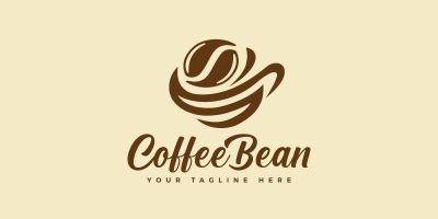 Coffee Cup With Bean Logo Design