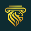 King Golden Lion Shield Law Firm Logo