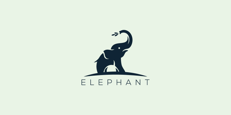 Elephant Cute Logo Template