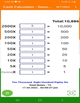 Cash Calculator Lite Indian Denomination Android Screenshot 1