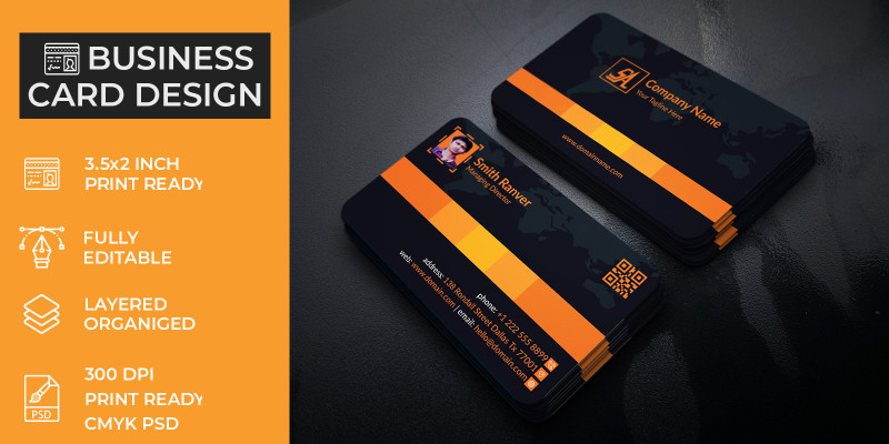 Corporate Business Card Design Template 1