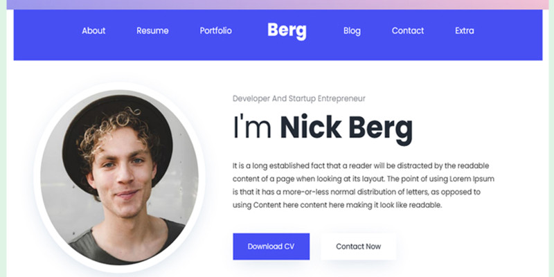 Berg - Personal Portfolio Template