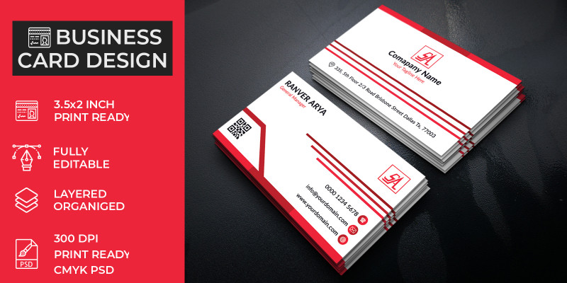 Corporate Business Card Design Template 2