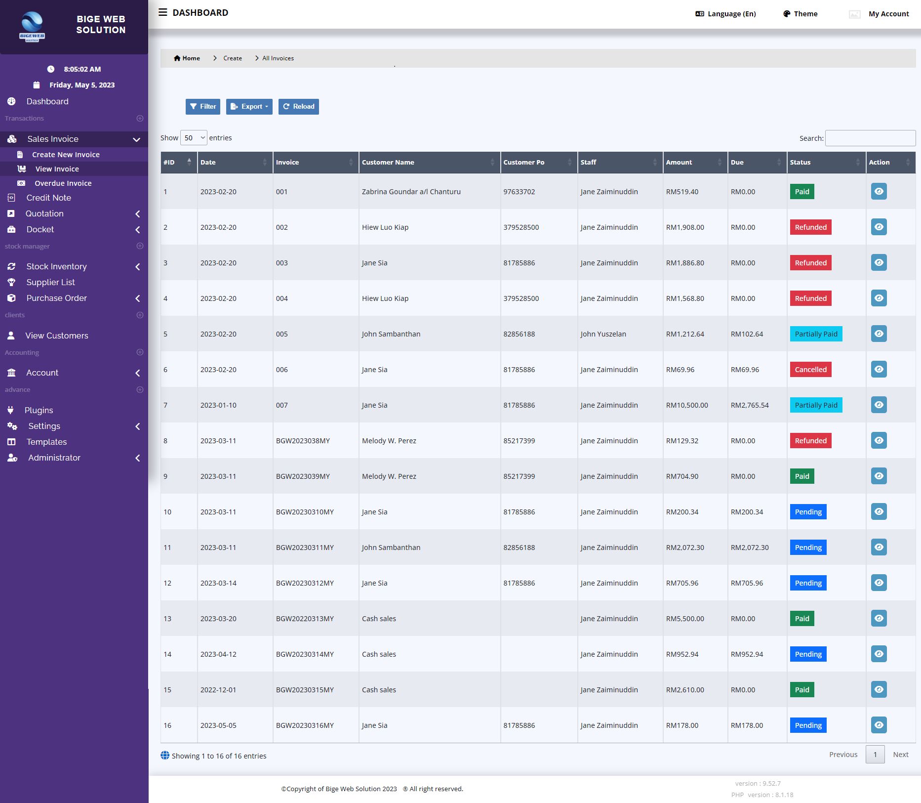 Padrão Elotech - Invoicy for Dev