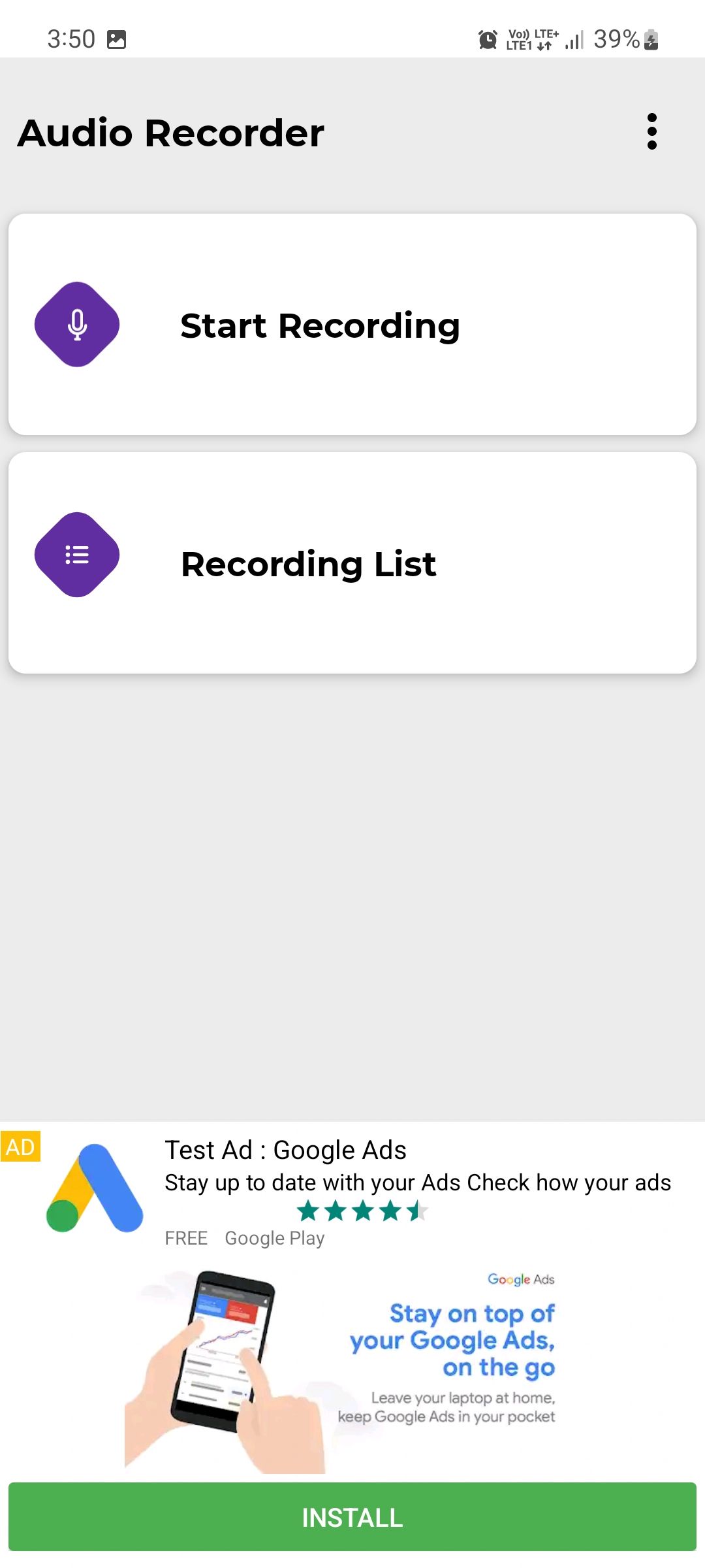 Audio Recorder Android App Source Code by LionbyteInfotech Codester