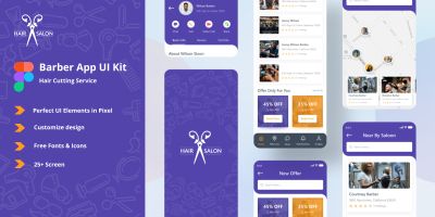 Barber App - Figma Mobile UI Kit