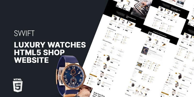 Svvift Luxury Watch Shop HTML5 Website Template