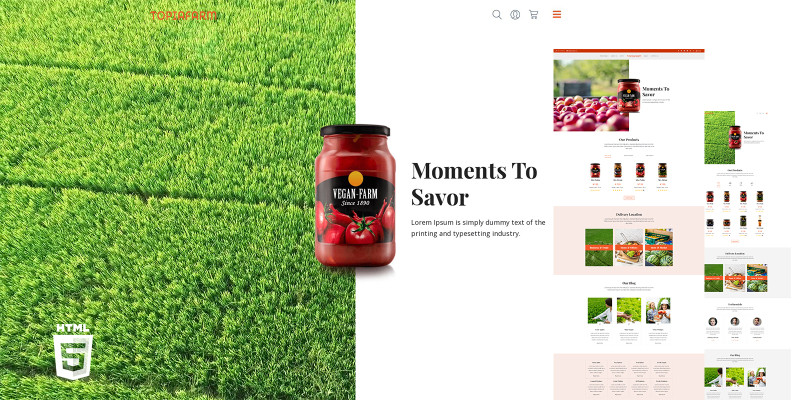 Topiafarm Organic Produce HTML5 Website Template