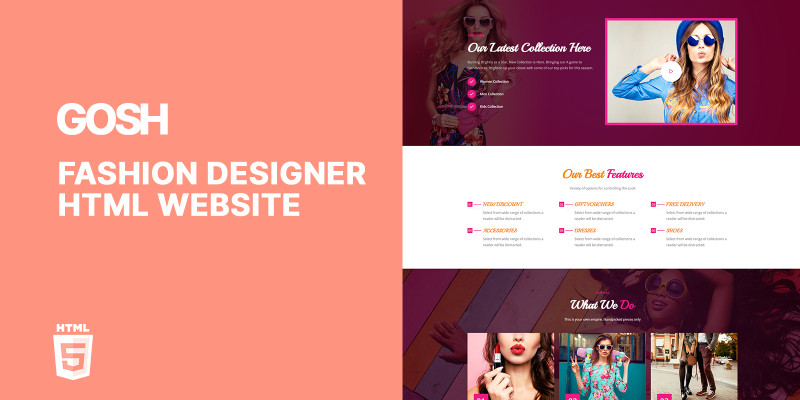Gosh Fashion Designer Portfolio  HTML5 Website