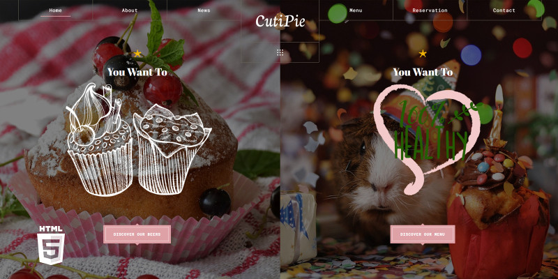 Cutipie Cup Cake Shop HTML5 Website Template