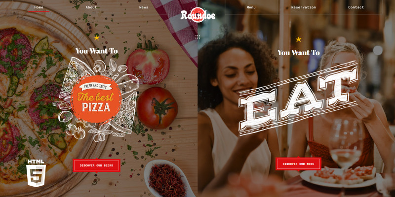 Roundoe - Pizzeria Restaurant HTML Template