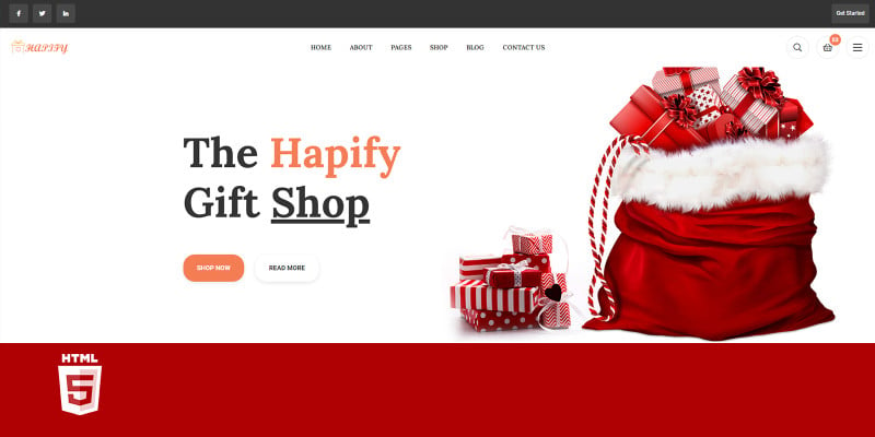 Hapify Gift Shop HTML5 Website Template