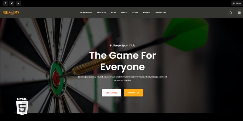 Bullseye - Billiard And Snooker HTML5 Template