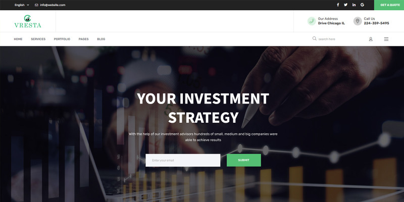 Vresta Investing Firm HTMl5 Website Template