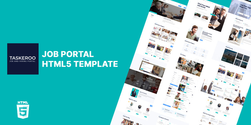 Taskeroo Find Job Portal HTML5 Website Template