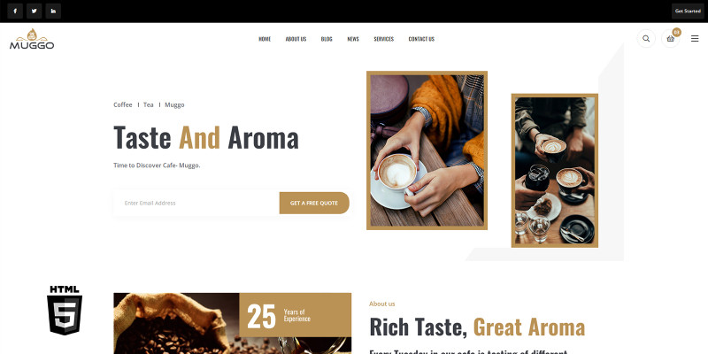 Muggo Cafeteria And Local Cafe HTML5 Template