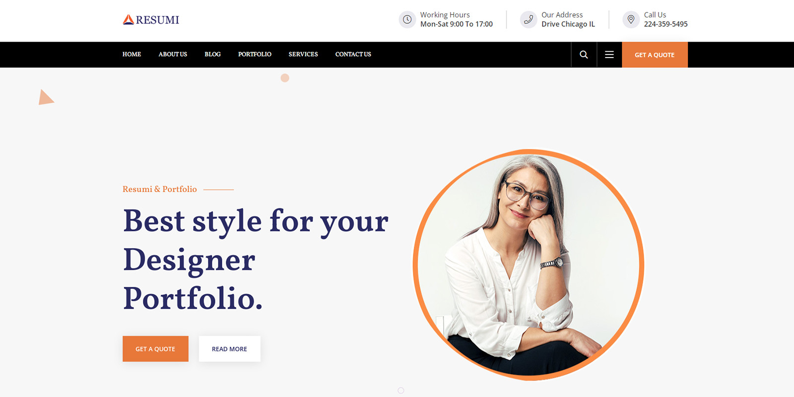 Resumi Personal Portfolio HTML5 site Template by Templatebae Codester