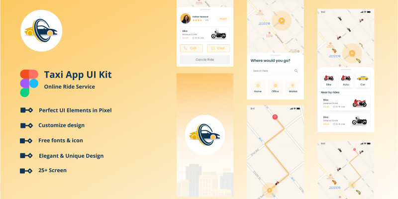 Taxi App - Figma Mobile UI Kit