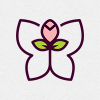 Rose Butterfly Logo Template